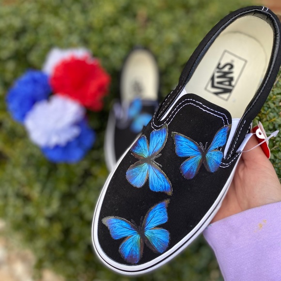 vans with blue butterflies